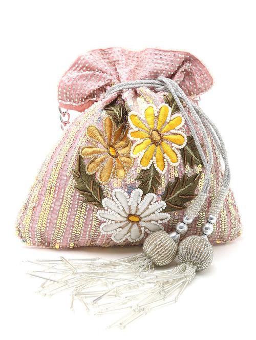 pink embellished regular potli - 17863610 - Very Small Image - 1
