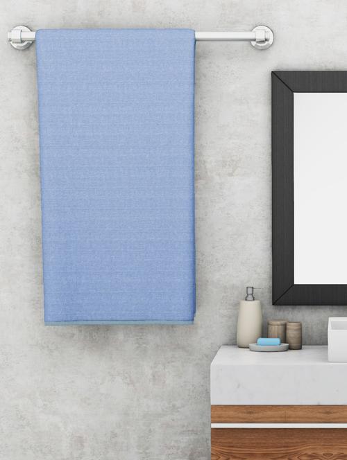lorena quick-dry one side terry towel 100% cotton -1pc bath towel (soho) solid-blue - 17863870 - Very Small Image - 1