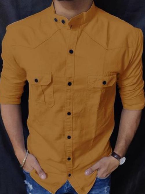 yellow cotton shirt - 17864125 - Very Small Image - 1