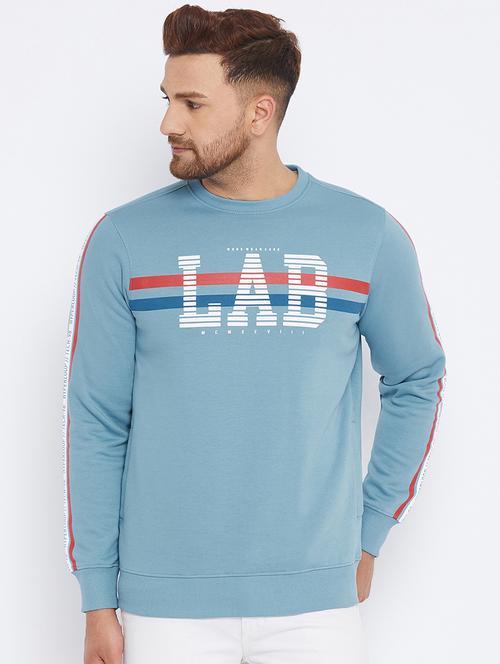 light blue printed taped sweatshirt - 17865924 - Very Small Image - 1