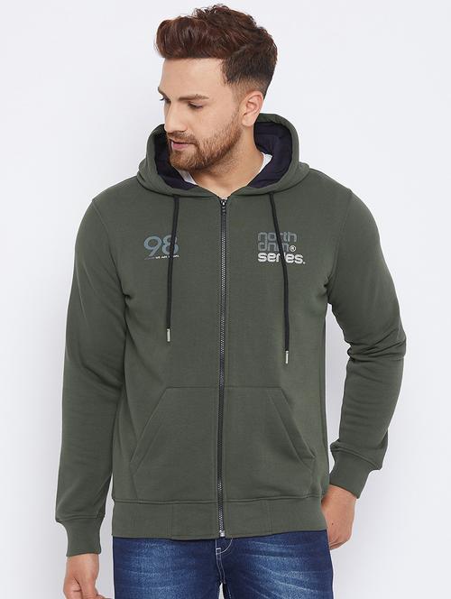 olive green printed sweatshirt - 17865945 - Very Small Image - 1