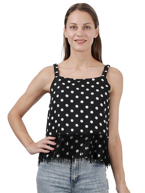 laced hem polka dot top - 17866672 - Very Small Image - 1
