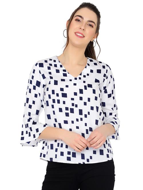 bell sleeved printed top - 17866689 - Very Small Image - 1