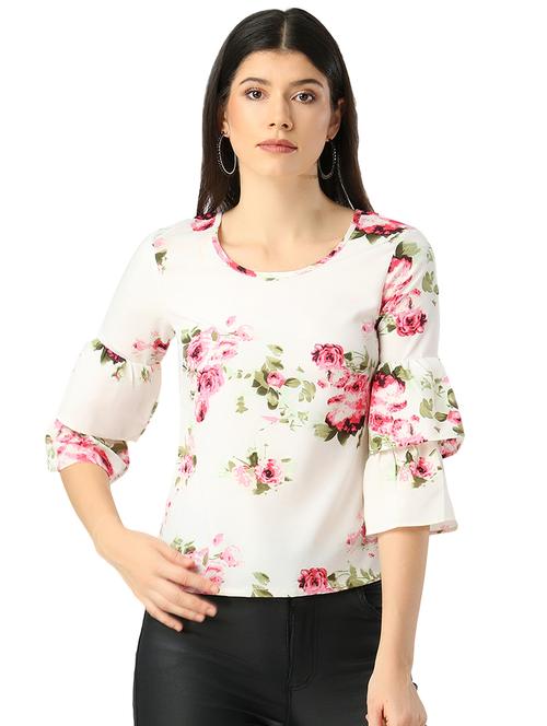 bell sleeved floral top - 17866698 - Very Small Image - 1