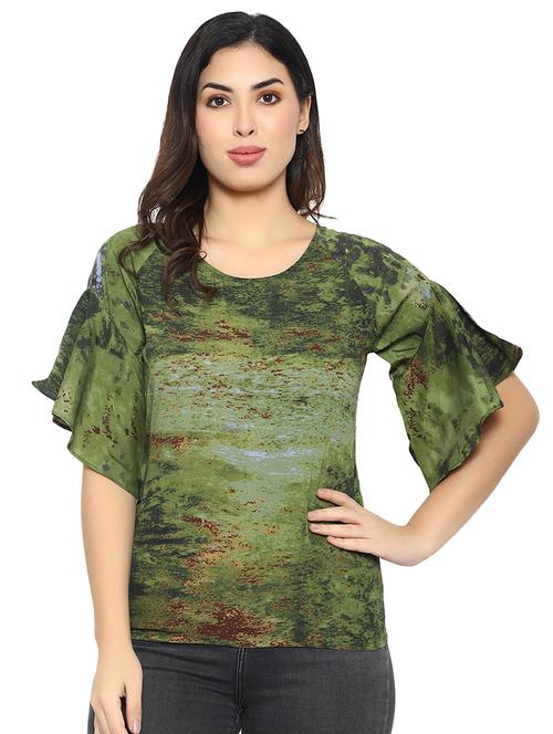 bell sleeved printed top - 17866708 - Very Small Image - 1