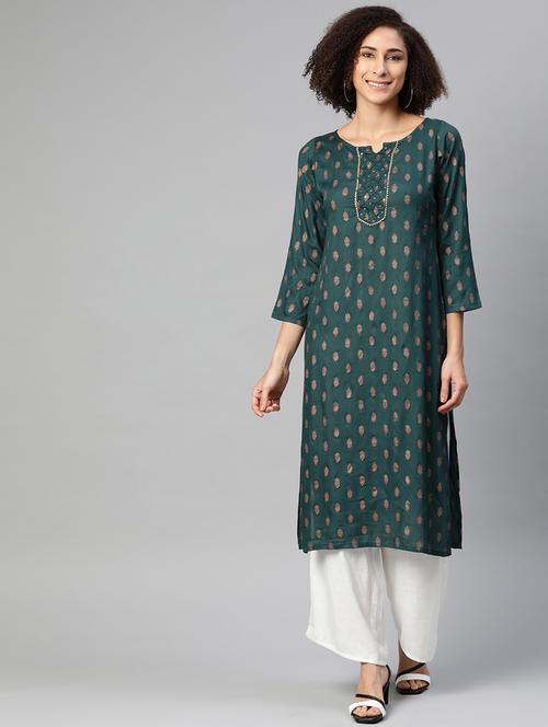 printed straight kurta - 17867131 - Very Small Image - 1