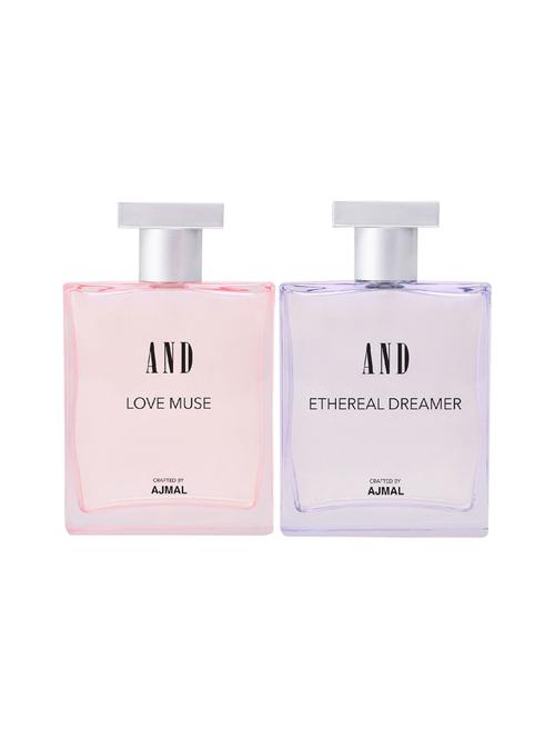 and love muse & ethereal dreamer pack of 2 eau de parfum 50ml each for women crafted by ajmal + 2 parfum testers - 17867587 - Very Small Image - 1