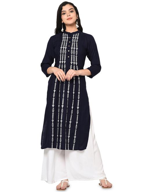 embroidered straight kurta - 17869113 - Very Small Image - 1