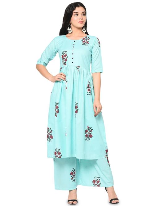printed flared kurta - 17869132 - Very Small Image - 1