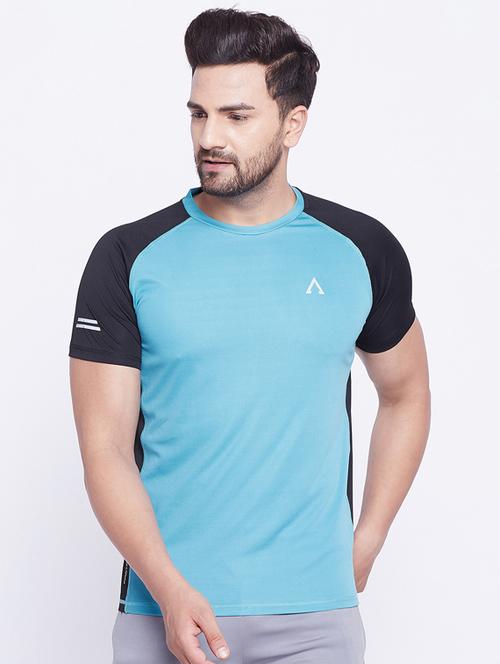 light blue color block raglan t-shirt - 17870447 - Very Small Image - 1