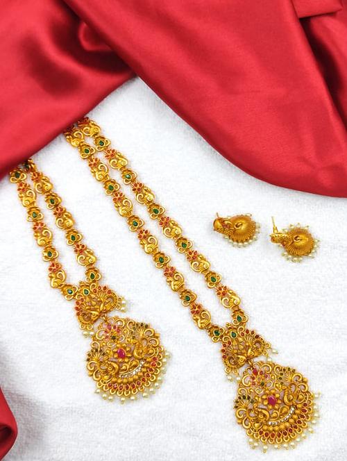 gold zinc necklaces and earring - 17870491 - Very Small Image - 1