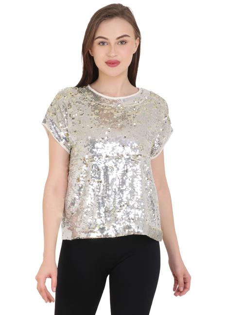 silver sequins top .perfect for a - 17870604 - Very Small Image - 1