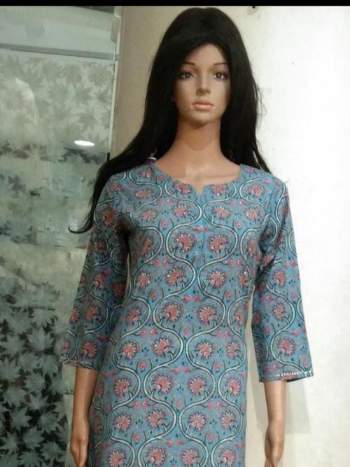 cotton only kurti flower printed - 17870724 - Very Small Image - 1