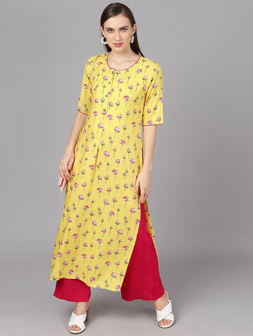 printed kurta palazzo set - 17870884 - Very Small Image - 1