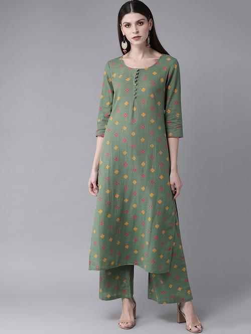 printed kurta palazzo set - 17870885 - Very Small Image - 1