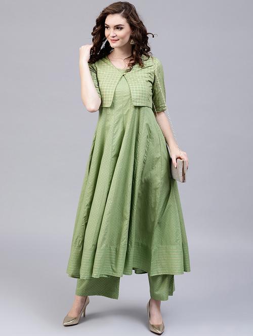 solid layered kurta - 17871305 - Very Small Image - 1