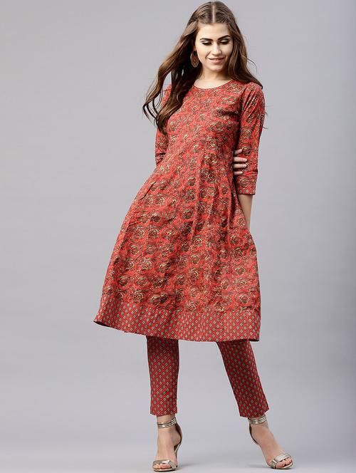 printed flared kurta - 17871306 - Very Small Image - 1