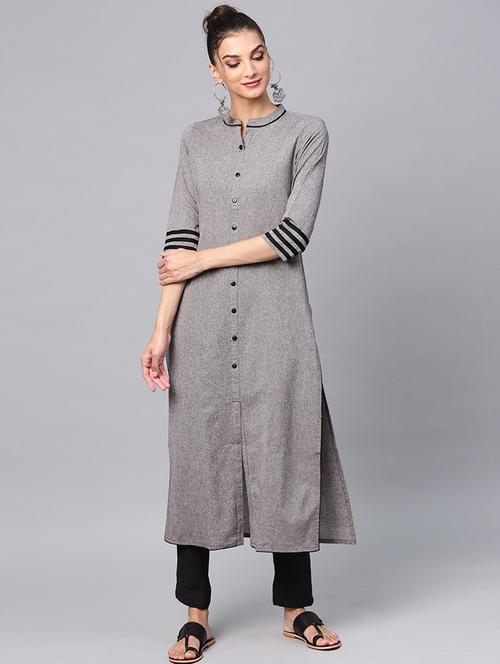 solid straight kurta - 17871314 - Very Small Image - 1