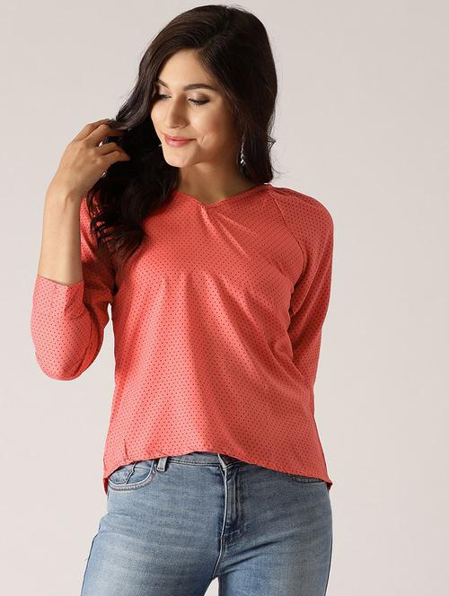 v-neck polka dot top - 17871372 - Very Small Image - 1