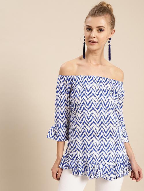 off shoulder chevron top - 17871376 - Very Small Image - 1