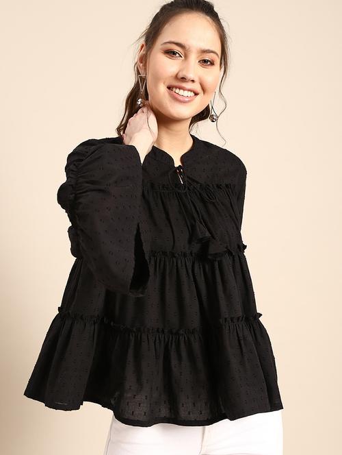 tie up neck tiered top - 17871389 - Very Small Image - 1