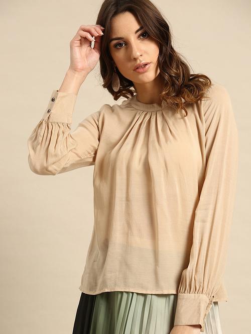 mock neck solid top - 17871399 - Very Small Image - 1