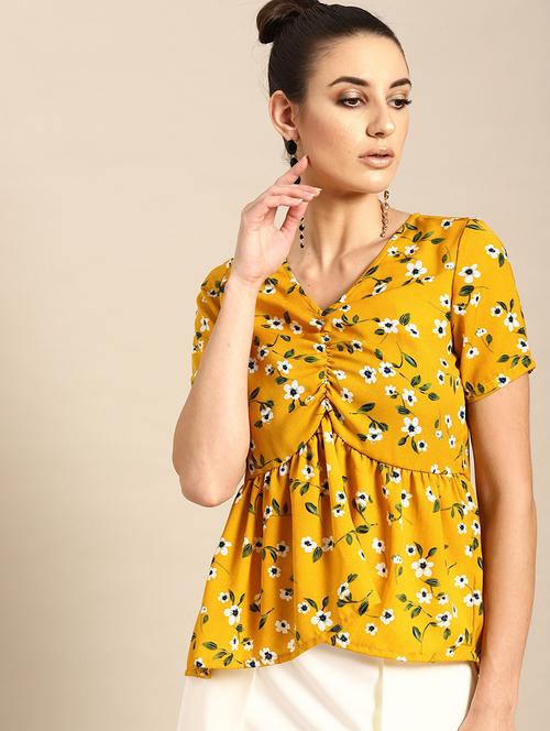 v-neck floral top - 17871402 - Very Small Image - 1