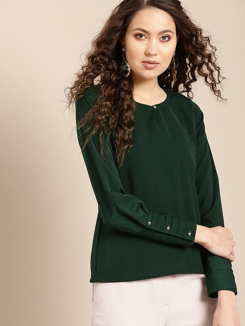 key hole neck solid top - 17871421 - Very Small Image - 1