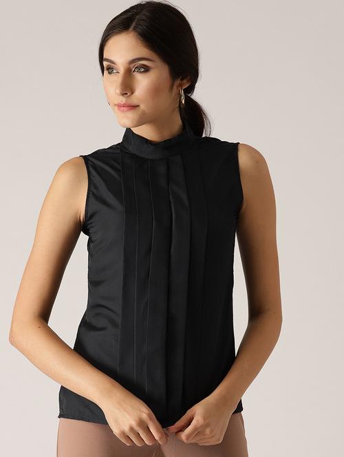 mock neck solid top - 17871431 - Very Small Image - 1