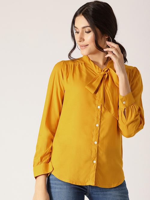 tie up neck solid top - 17871443 - Very Small Image - 1