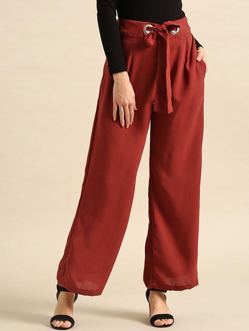 tie front wide leg trouser - 17871489 - Very Small Image - 1