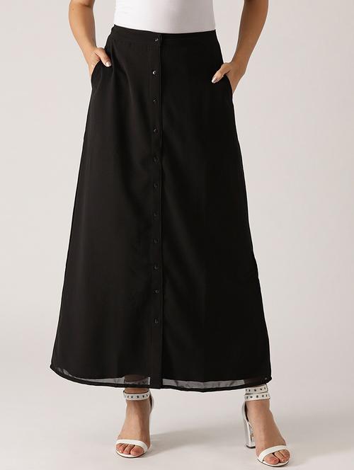 mid rise solid flared skirt - 17871513 - Very Small Image - 1
