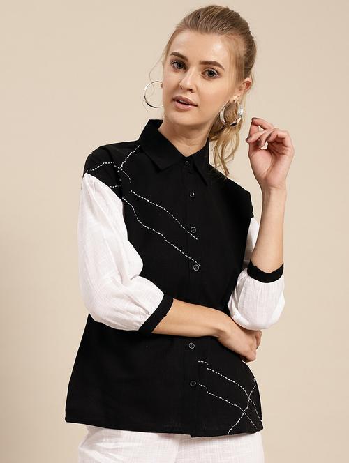 color block regular shirt - 17871617 - Very Small Image - 1