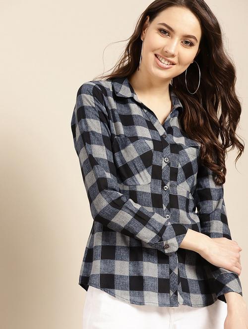 long sleeved checkered shirt - 17871624 - Very Small Image - 1