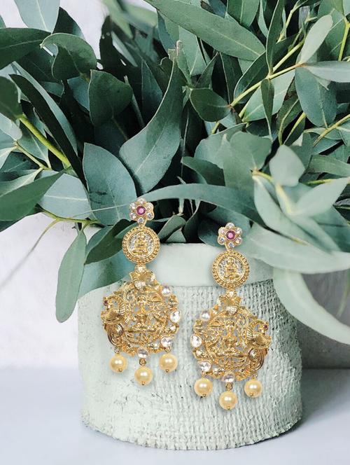 gold copper drop earring - 17871801 - Very Small Image - 1