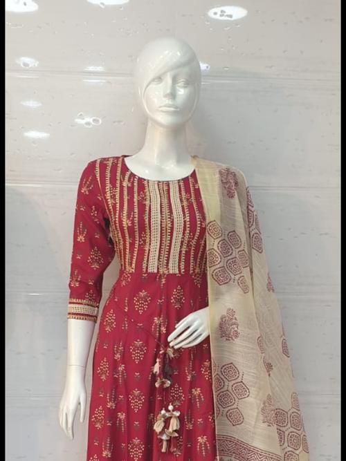 cotton kurti 3ps set top buttom - 17872227 - Very Small Image - 1