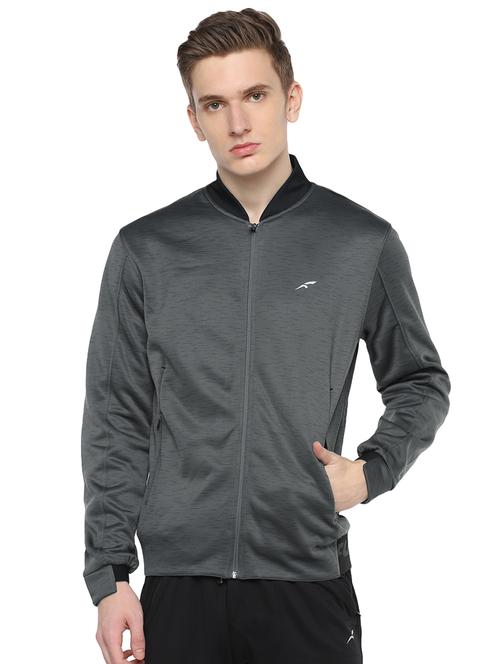 grey printed casual jacket - 17872513 - Very Small Image - 1