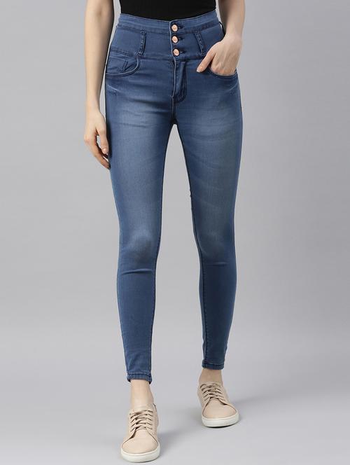 high rise stone washed jeans - 17872877 - Very Small Image - 1
