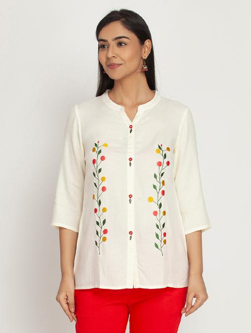 embroidered straight kurti - 17873549 - Very Small Image - 1