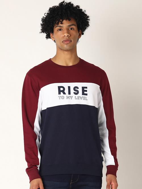 multi colored color block cut & sew sweatshirt - 17873915 - Very Small Image - 1