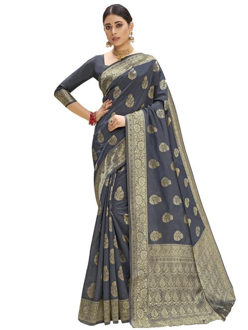 jacquard woven saree with blouse - 17874436 - Very Small Image - 1