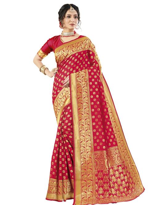 jacquard woven saree with blouse - 17874460 - Very Small Image - 1