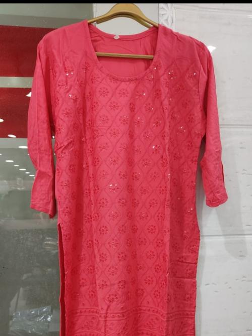 only kurti rayon red color - 17874823 - Very Small Image - 1
