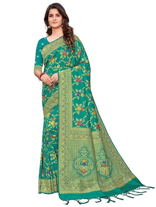 jacquard work banarasi saree with blouse - 17875044 - Very Small Image - 1