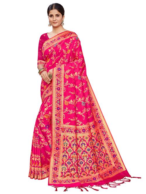 jacquard work banarasi saree with blouse - 17875059 - Very Small Image - 1