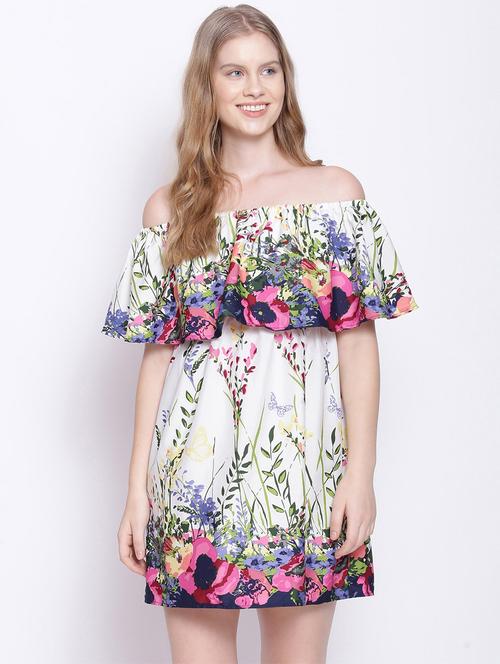 off shoulder floral a-line dress - 17875191 - Very Small Image - 1