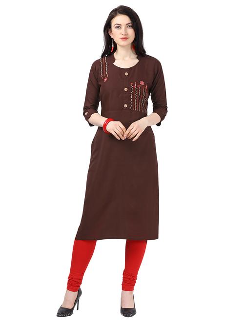 embroidered straight kurta - 17875233 - Very Small Image - 1