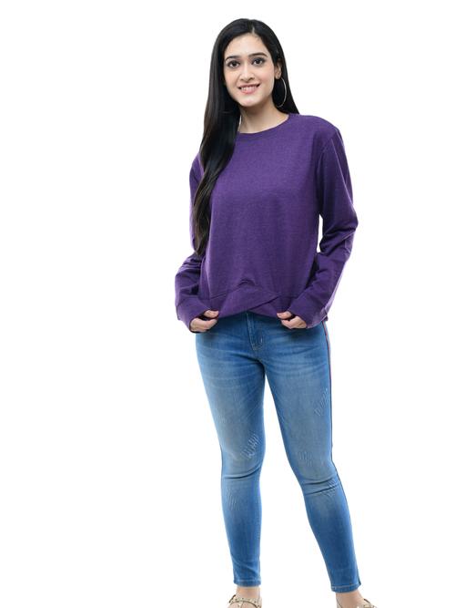 purple cottonmodalblend top - 17875262 - Very Small Image - 1