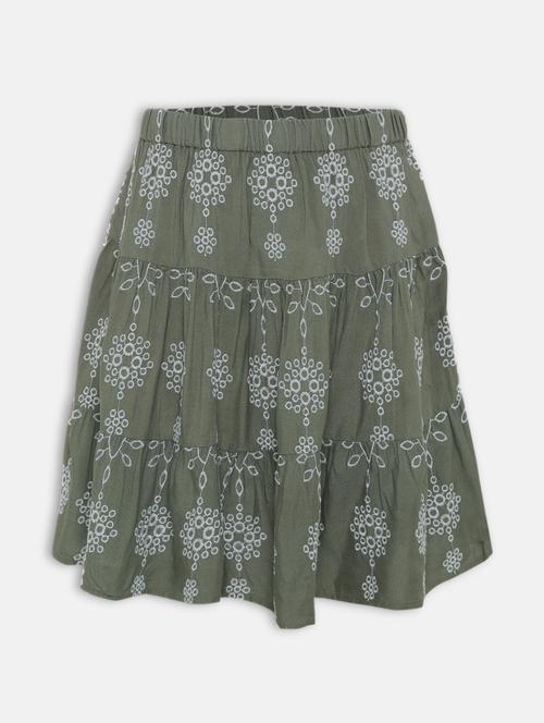 green printed a-line skirt - 17875334 - Very Small Image - 1