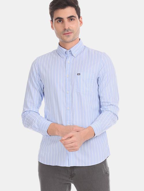 light blue striped casual shirt - 17875628 - Very Small Image - 1